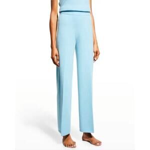 NWT Neiman Marcus 100% Cashmere Size Medium Gloss Blue Pants
